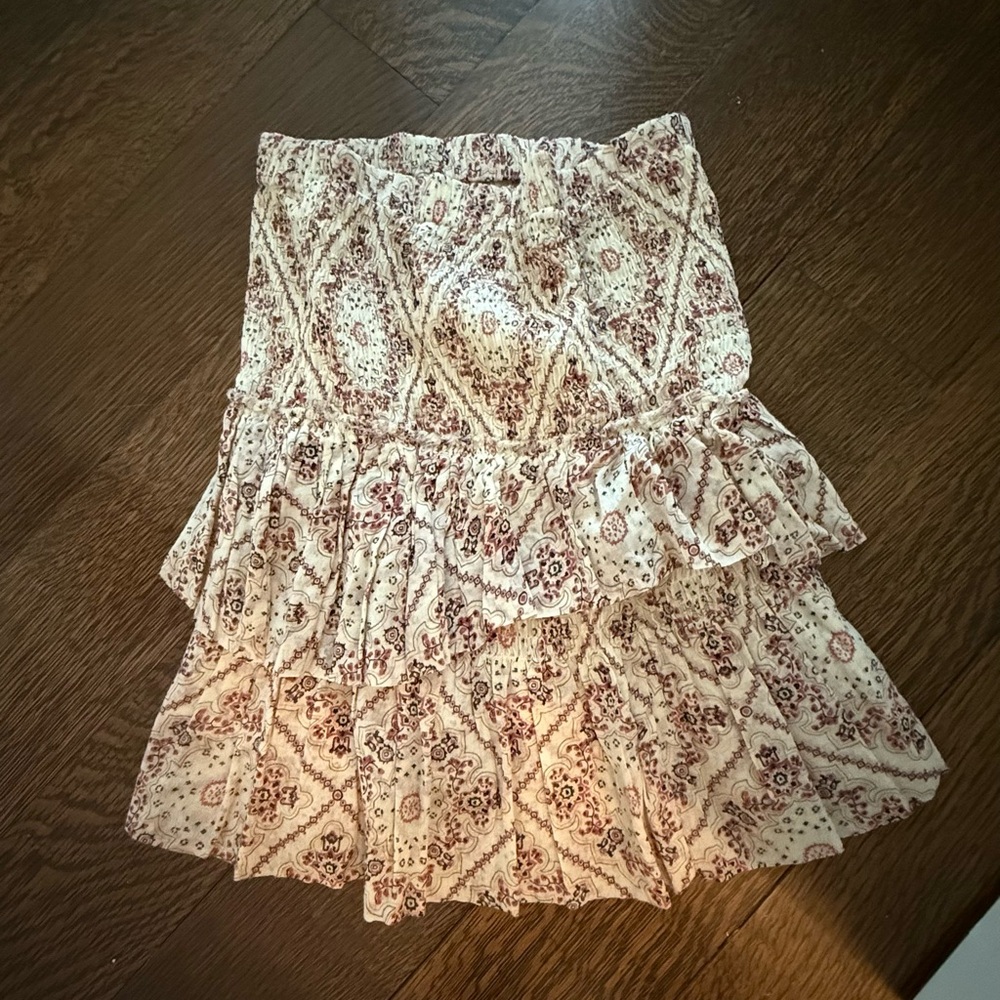 Isabel Marant Cream and Brown Patterned Mini Skirt 1